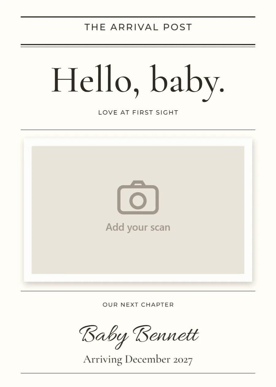 The Arrival Post – hello baby: printable design preview