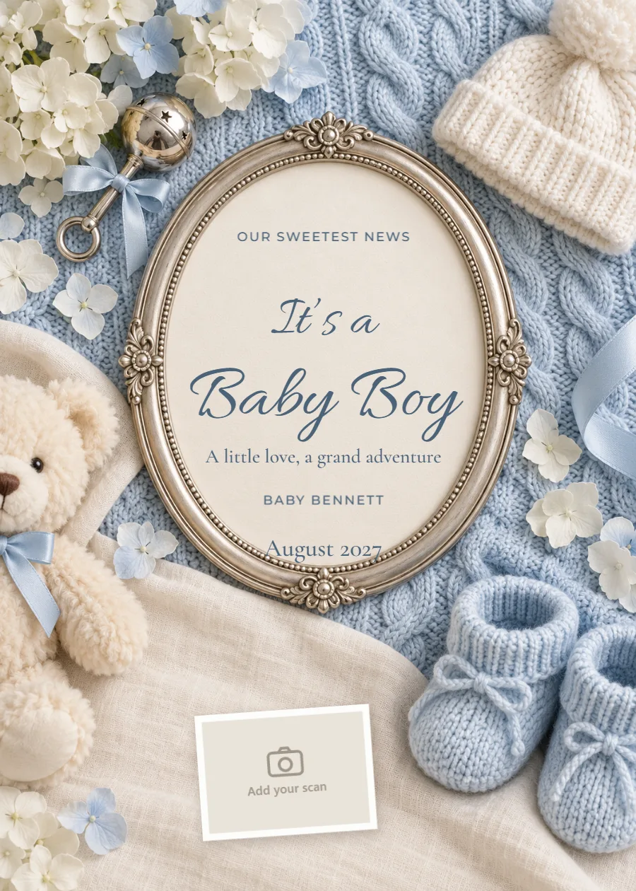 Something blue – baby boy: printable design preview