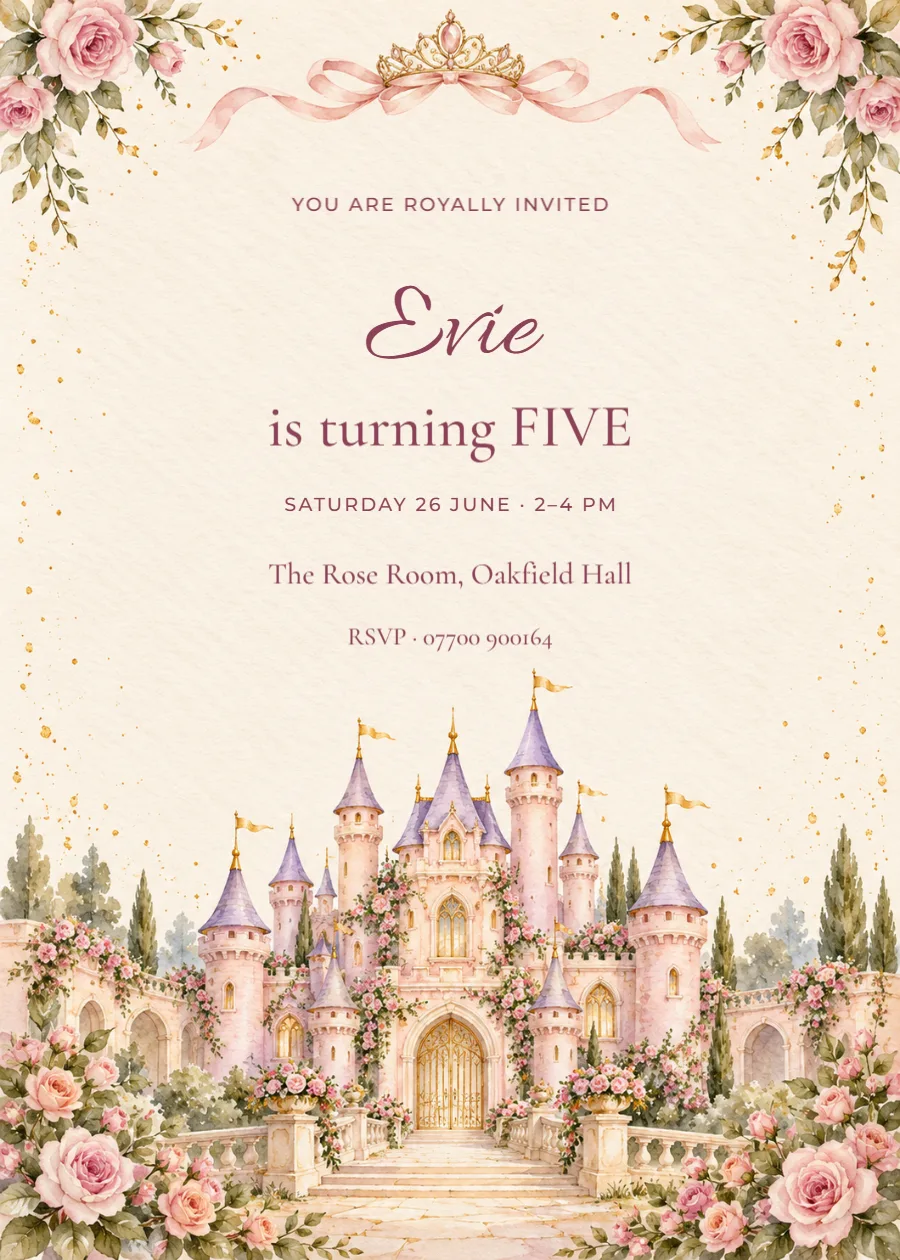 A royal celebration – fifth birthday: printable design preview